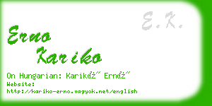 erno kariko business card